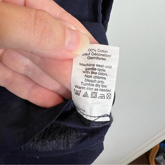 J Crew Factory Womens Size Small Blue Black Pom Pom Tunic Swim Coverup Coastal - Picture 8 of 12